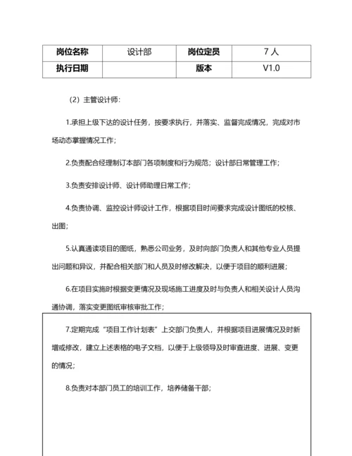 设计部部门职责及岗位职责说明书.docx