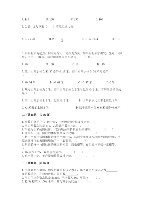 河南省平顶山市六年级下册数学期末测试卷及一套参考答案.docx