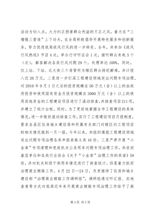 市住建局党风廉政建设工作情况汇报 (2).docx