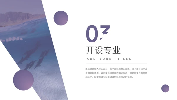 紫色简洁大气高校招生宣传PPT模板