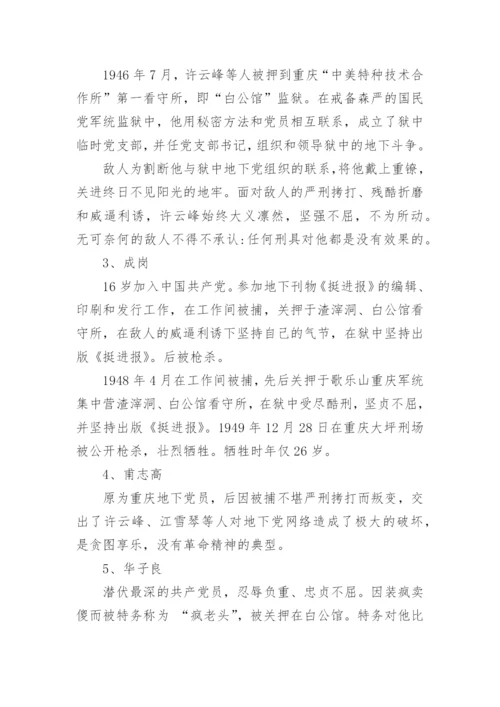 红岩的人物形象和主要事迹_红岩精神象征着什么_2.docx