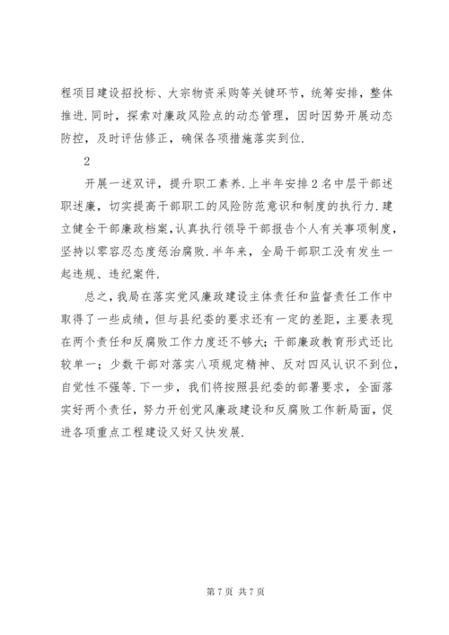 [关于我局党风廉政建设主体责任和监督责任落实情况的自查报告]党风廉洁建设主体责任.docx