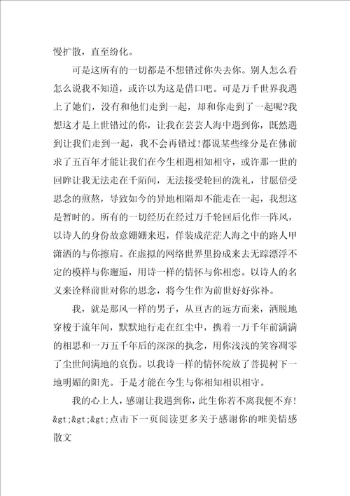 感谢你的唯美情感散文