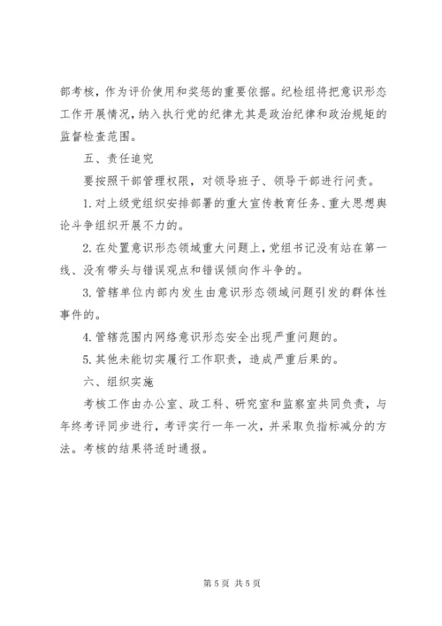 检察机关意识形态工作责任制考核办法.docx