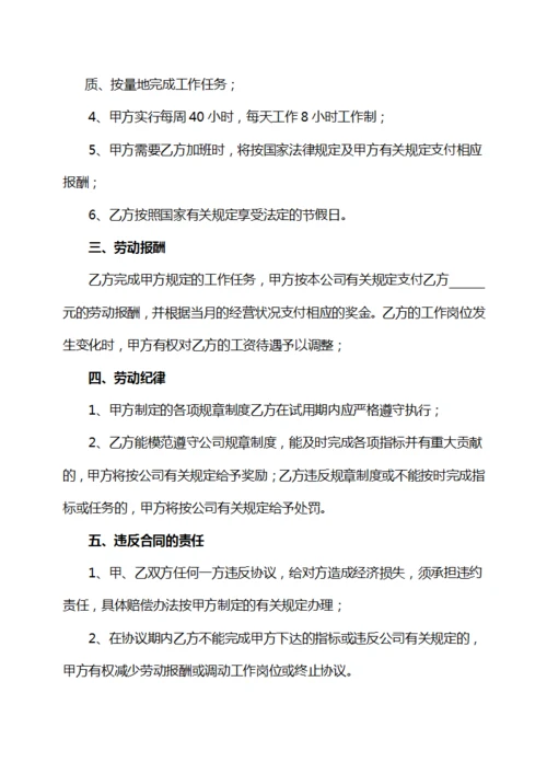 试用期协议