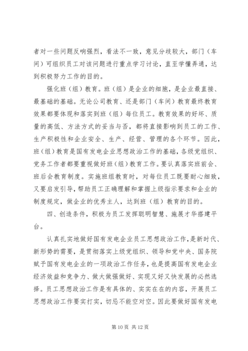 发电企业发挥思想政治思考.docx