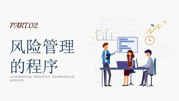 蓝黄色简约扁平插画企业风险管理培训PPT课件其他管理