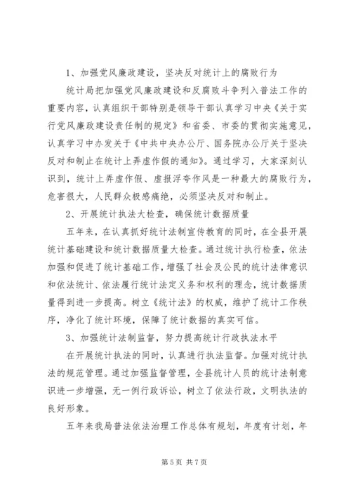县统计局开展“五五”普法自检自查情况汇报.docx