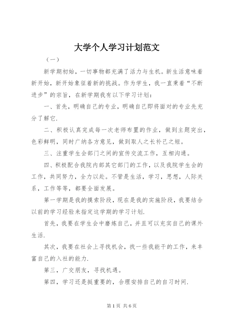 大学个人学习计划范文.docx