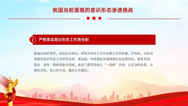 红色展板大气意识形态专题党课ppt