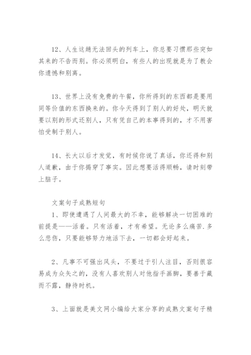 成熟文案句子 文案句子成熟短句(精选31句).docx