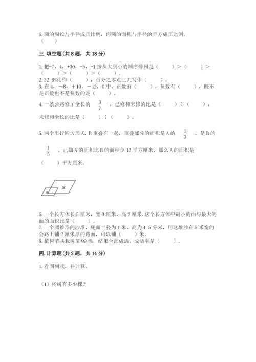 祁连县六年级下册数学期末测试卷（精练）.docx