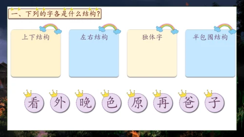 【核心素养】部编版语文一年级下册-8. 夜色 第1课时（课件）
