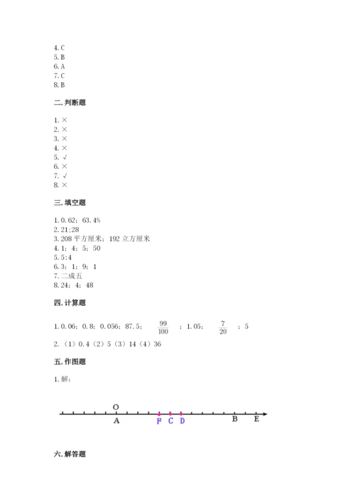 人教版六年级下册数学期末测试卷精品【达标题】.docx