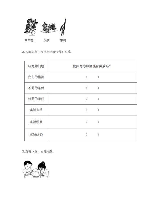 教科版一年级上册科学期末测试卷附答案（夺分金卷）.docx