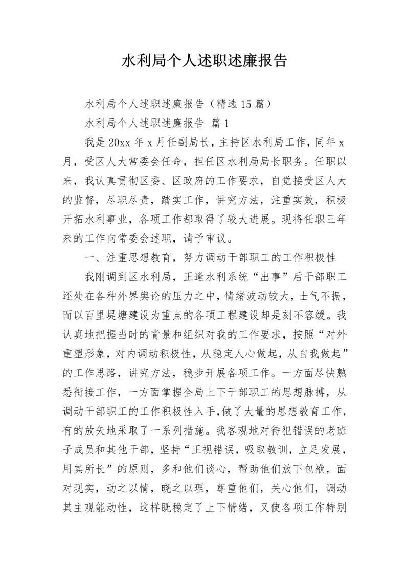 水利局个人述职述廉报告.docx