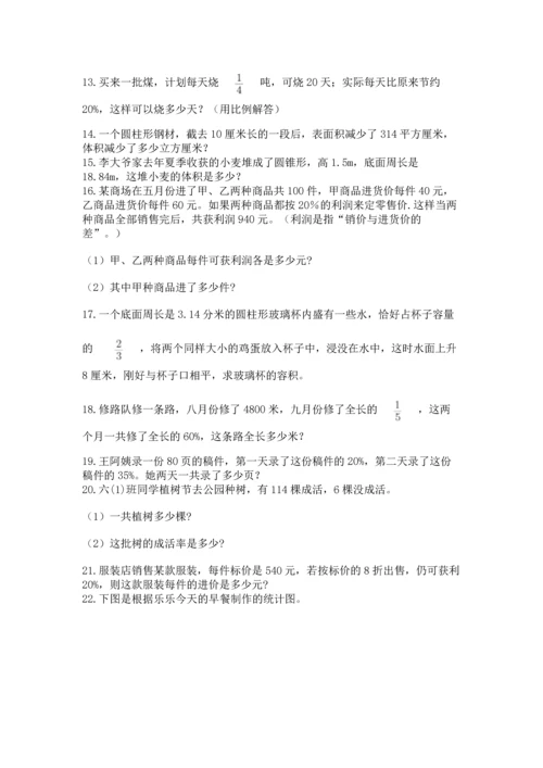 六年级小升初数学解决问题50道（考点梳理）.docx