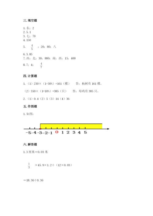 大洼县六年级下册数学期末测试卷完美版.docx