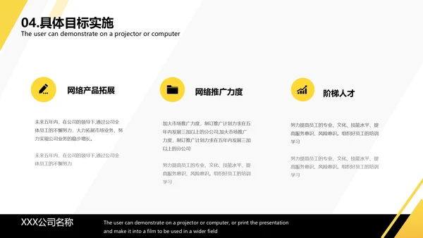 黄色简约企业宣传PPT模板