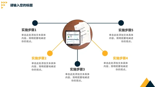蓝黄撞色简约个人年中工作述职报告PPT模板