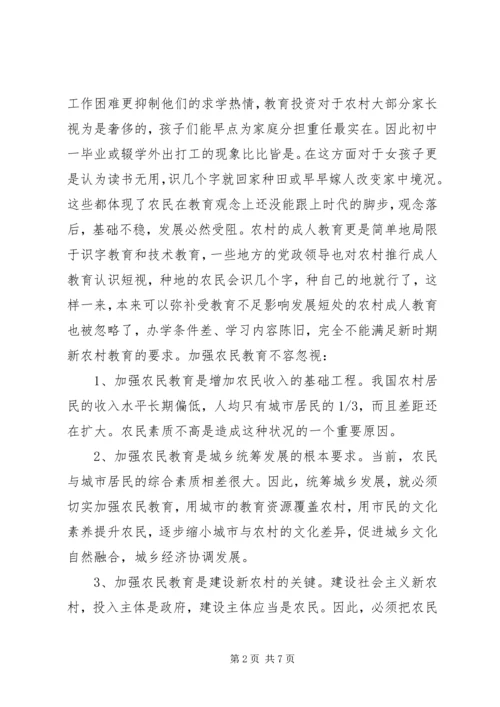 关于XX市社会主义新农村建设问题.docx