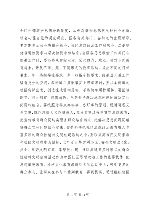 关于加强和改进社区思想政治工作的调研.docx