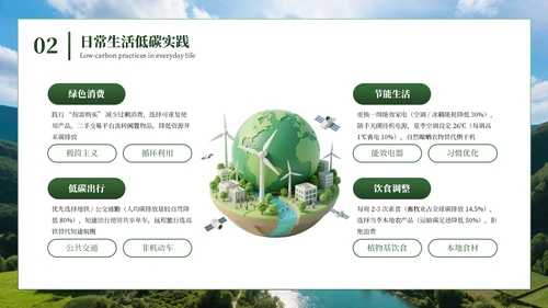 绿色商务绿水青山就是金山银山低碳环保PPT模板