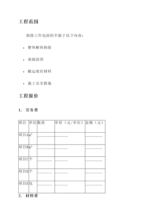 废旧电梯扶梯拆除报价单