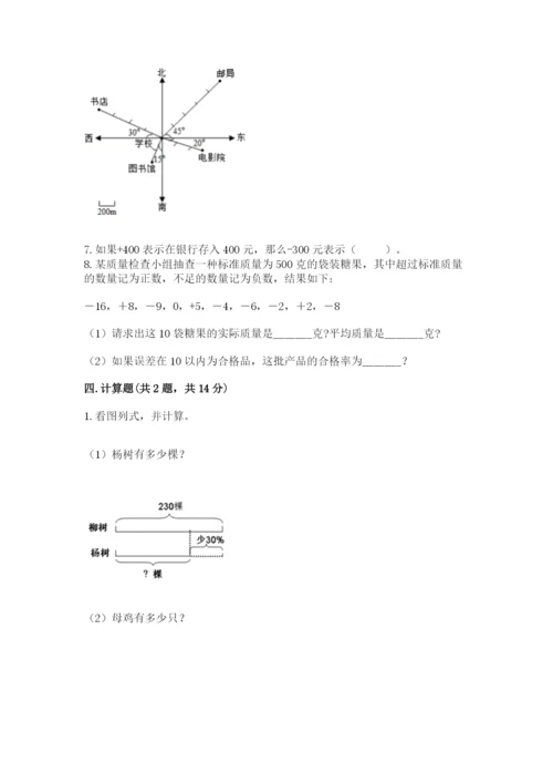 邢台市南宫市六年级下册数学期末测试卷一套.docx