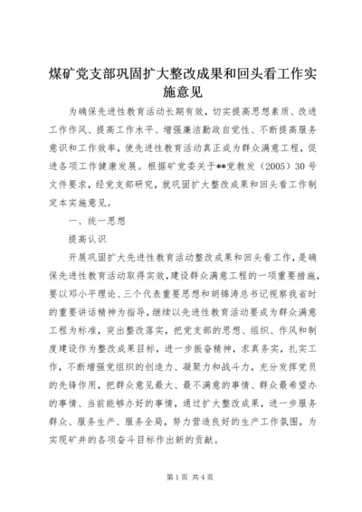 煤矿党支部巩固扩大整改成果和回头看工作实施意见 (6).docx