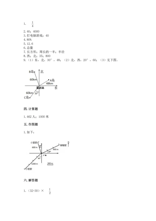 小学六年级上册数学期末测试卷带答案（a卷）.docx