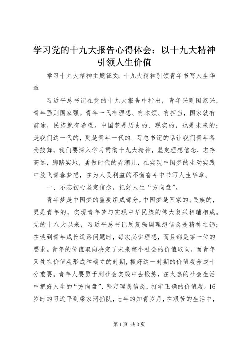 学习党的十九大报告心得体会：以十九大精神引领人生价值 (5).docx