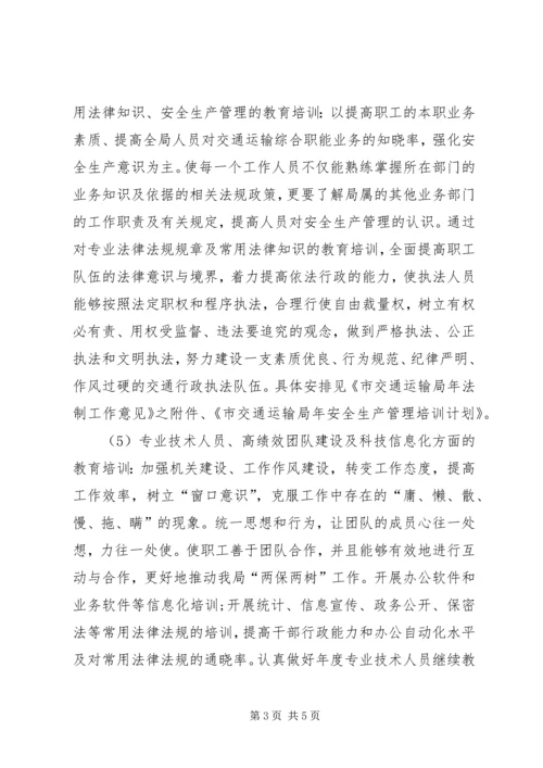 市交通部门党员干部教育培训意见.docx