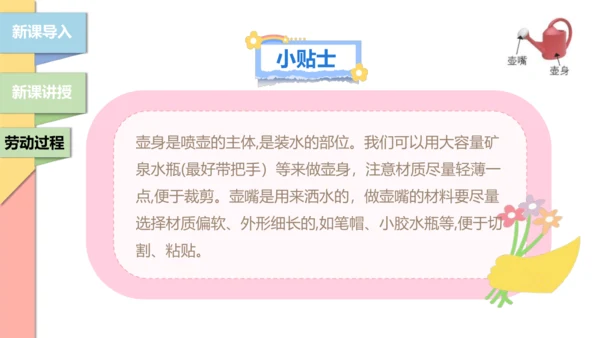 【北师大版】二年级《劳动实践指导手册》第12课《塑料瓶巧变小喷壶》课件