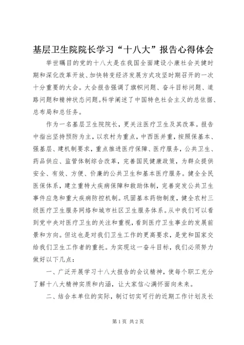 基层卫生院院长学习“十八大”报告心得体会.docx