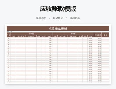 应收账款模版