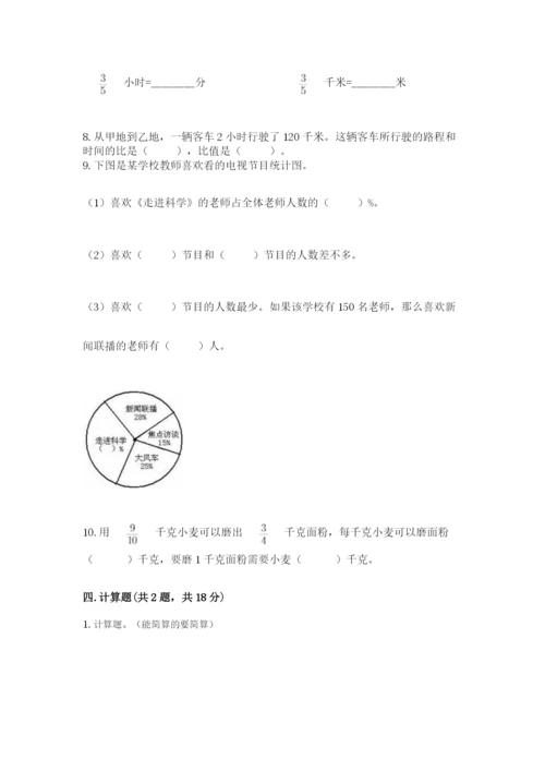 2022六年级上册数学期末考试试卷附答案【完整版】.docx