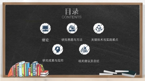 黑板背景粉笔字毕业论文答辩通用PPT模板