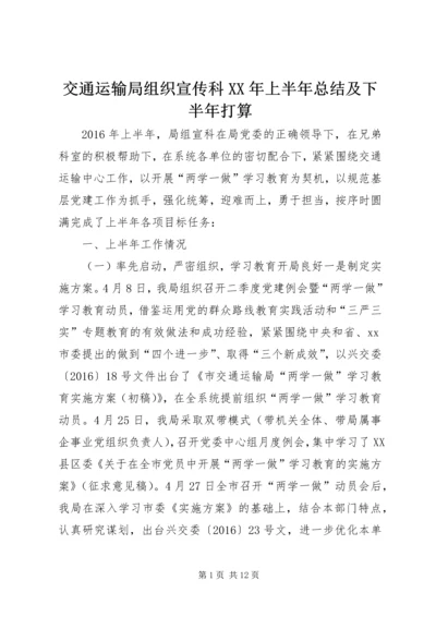 交通运输局组织宣传科某年上半年总结及下半年打算.docx