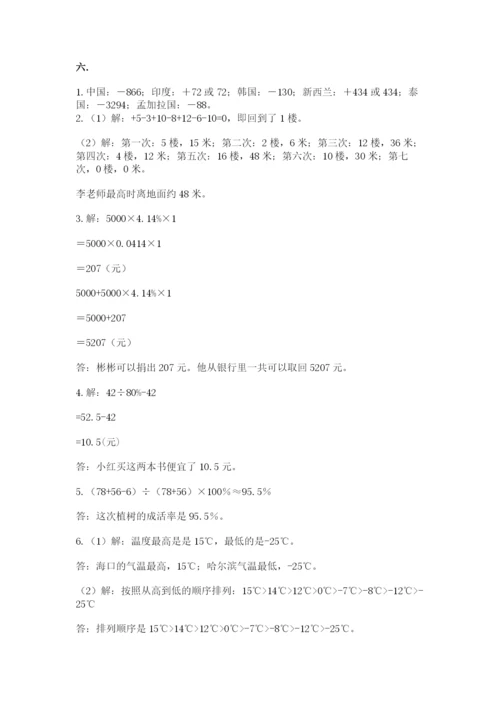 小学毕业班数学检测题及完整答案【考点梳理】.docx