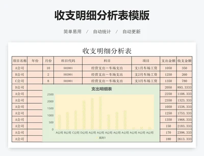收支明细分析表模版