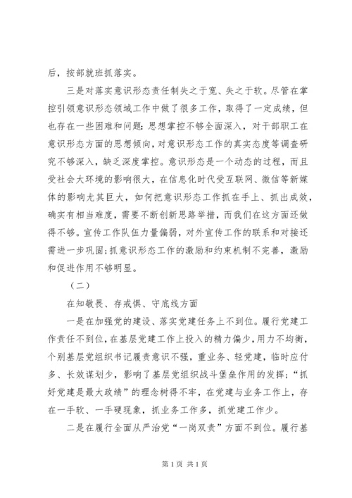 专题民主(组织)生活会个人检视剖析材料.docx