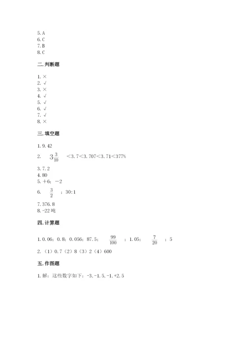 六年级下册数学期末测试卷含答案（研优卷）.docx