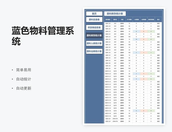 蓝色物料管理系统