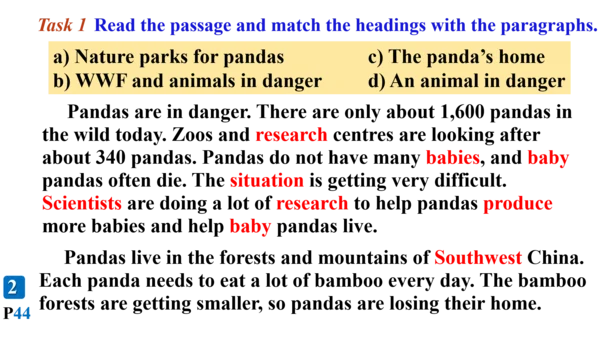Module 6 Unit 2 The WWF is working hard to save th