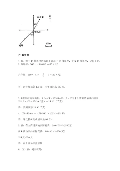 北师大版小学六年级下册数学期末综合素养测试卷含答案（基础题）.docx