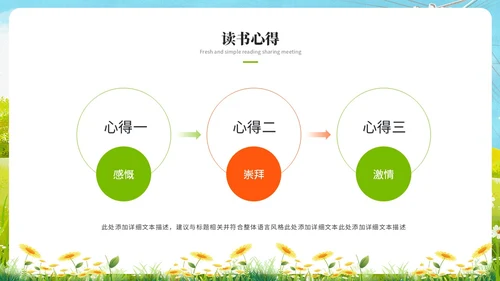 小清新水彩风读书分享交流会阅读分享读书心得ppt模板
