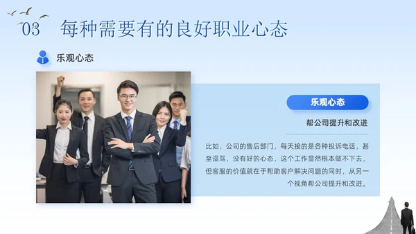 蓝色简约商务企业团队管理培训工作汇报八大心态培训PPT模板
