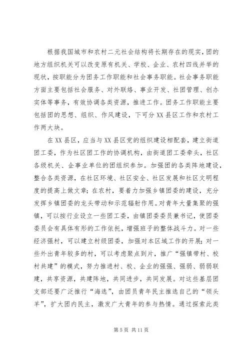 关于建立共青团社会化工作机制的思考 (4).docx