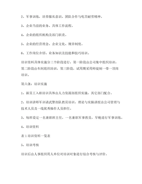 公司新员工培训方案计划